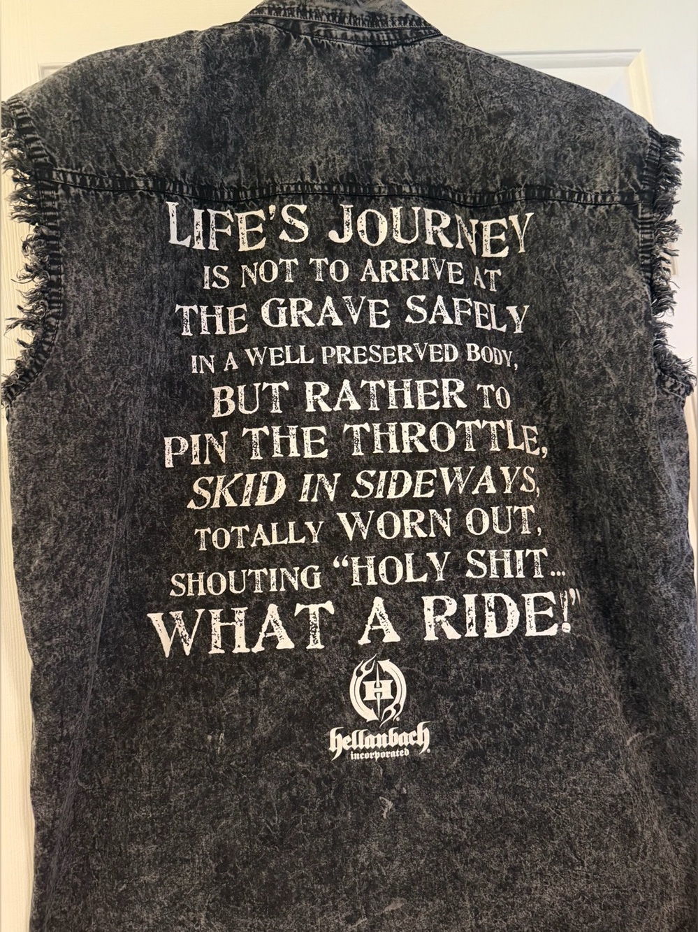 Hellanbach Distressed Biker Vest NWT